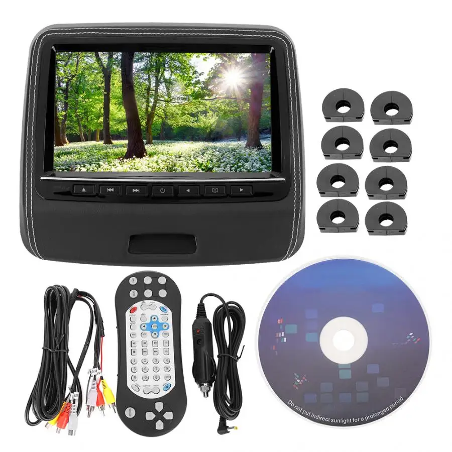 9 дюймов подголовник заднего сиденья автомобиля монитор экран DVD видео HD медиаплеер автомобильный монитор дистанционное управление для автомобиля аксессуары