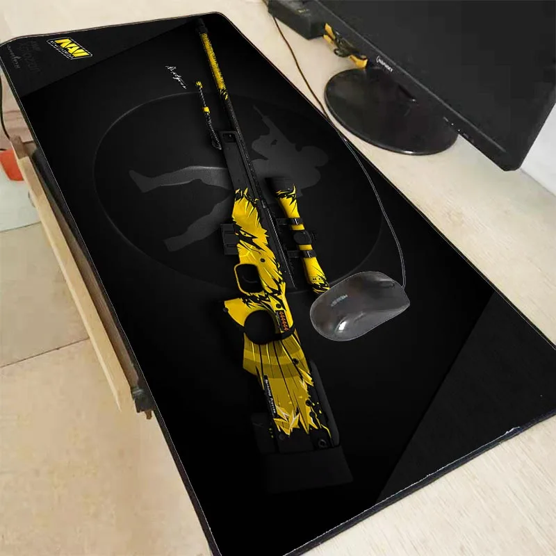  Large Size Gaming Keyboard Gun Washed Locking Edge Mouse Pad Mat for CS GO Gamer XL XXL Computer Mo