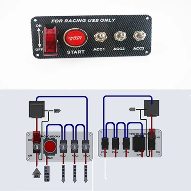 12V Car Race Ignition Switch Panel Engine Start Push Button Ignition