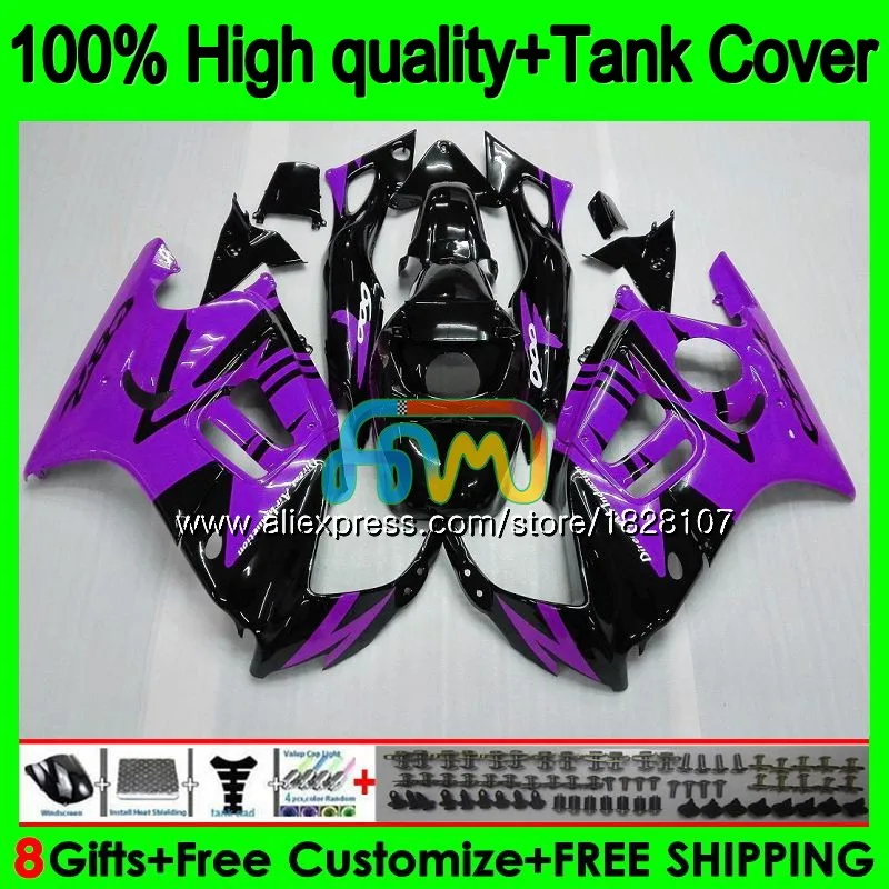 Майка комплект для HONDA CBR600FS CBR600F2 1991 1992 93 94 1BS. 296 CBR600 F2 CBR Фиолетовый Черный 600 FS 600F2 91 92 1993 1994 обтекатель