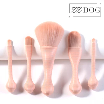 

ZZDOG 5Pcs Small Size Makeup Brushes Set Fluffy Powder Eyeshadow Foundation Blending Lip Brush Portable Cosmetic Beauty Tools