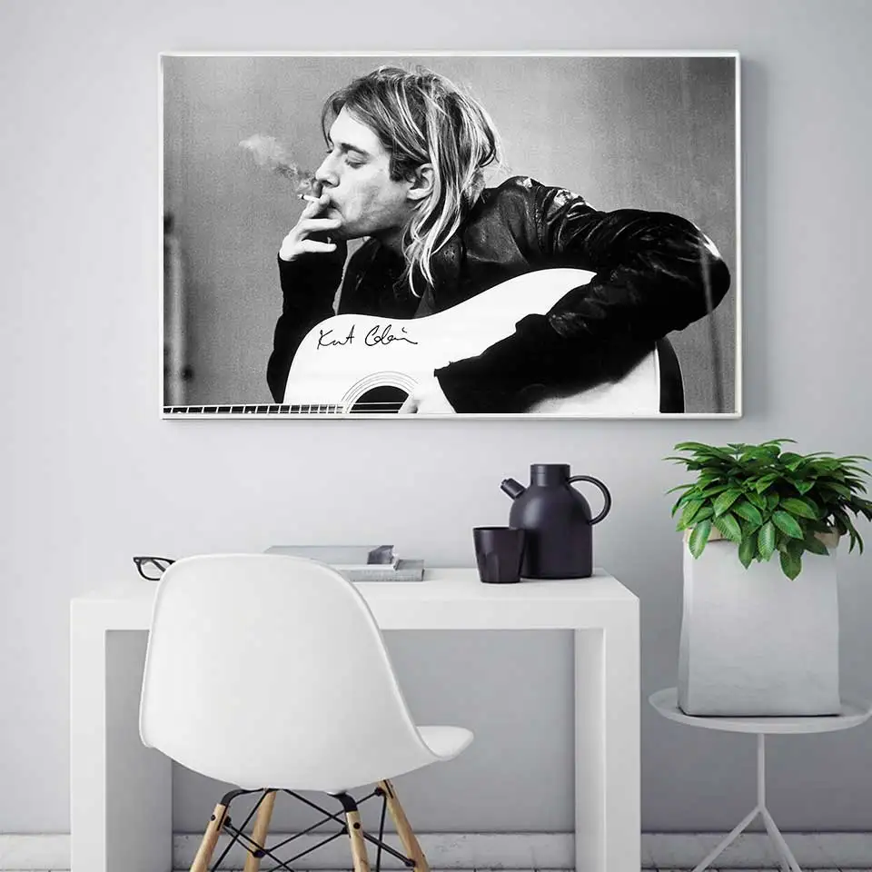 

Kurt Cobain Poster Rock Music Singer Star Band Wall Art Picture Posters and Prints Canvas Painting for Room Home Decor