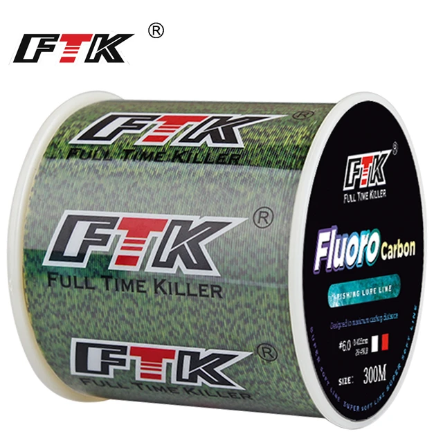 FTK Fishing Line Carbon Fiber Coating Fluorocarbon Line 300M/500M  0.14-0.5mm 4.13-34.32LB Wearable Accessories Japan - AliExpress