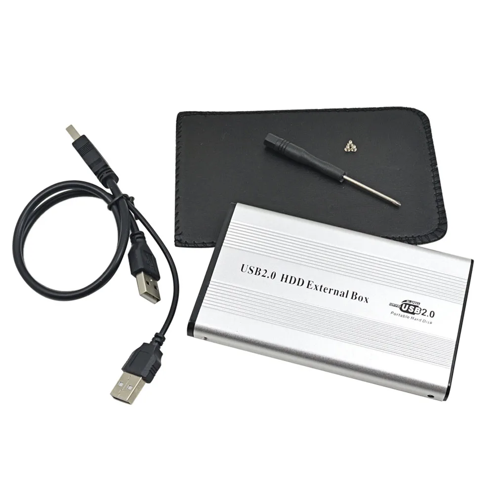 Серебристый TISHRIC 2,5 ''чехол для жесткого диска IDE для USB 2,0 чехол для адаптера HDD внешний корпус для ПК ноутбука Optibay - Цвет: Серебристый