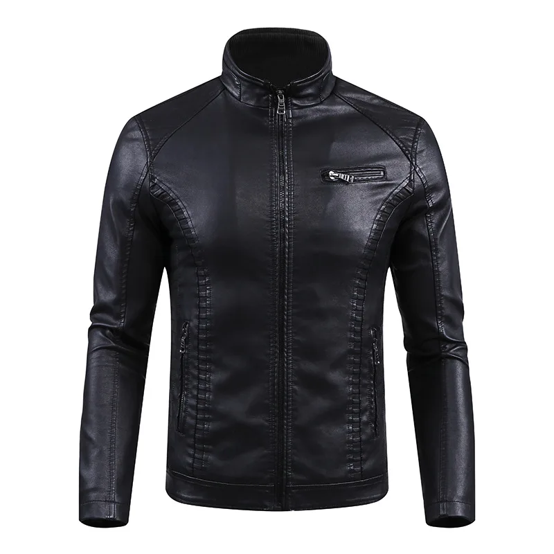 

2019 New Arrival Mens Washed PU Leather Jackets and Coats Motorcycle Leather Jacket Men Winter Warm Windproof Thicken Male Coat