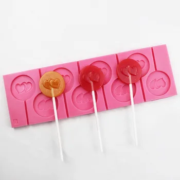 

8 Continuous Circle Love Lollipop Silicone Mold Cake Decoration DIY Baking Mold with 20 Sticks
