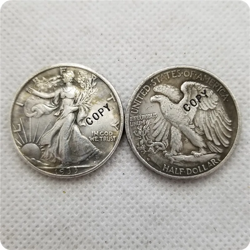 1933D Antique silver США 1933-S, D идущая свобода 50-центовая Монета КОПИЯ памятных монет-копии монет медаль коллекционные монеты - Цвет: 1933D Antique silver