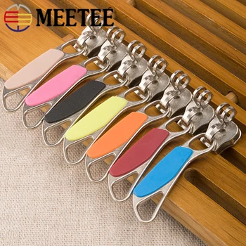 

Meetee 2pairs 8# 10# Multi-color Metal Luggage Zipper Sliders for Nylon Zipper Keyhole Password Suitcase Zip Head DIY Accessory