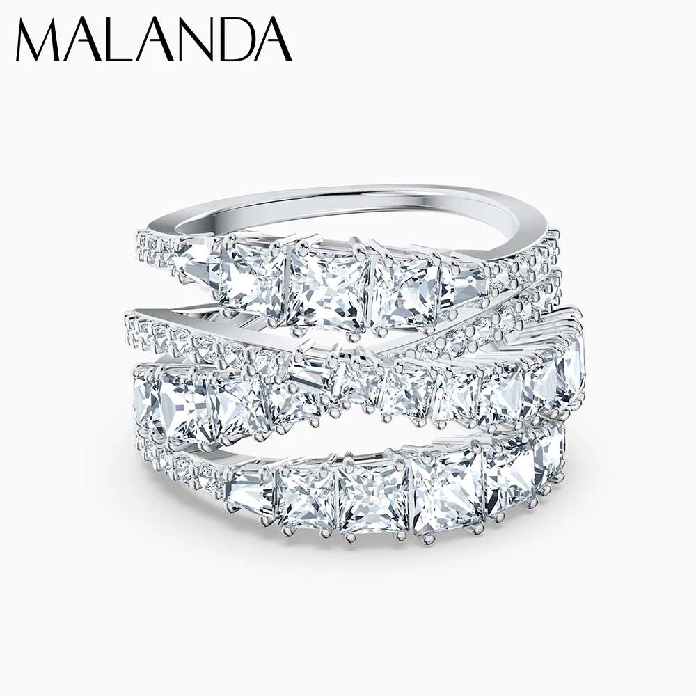 MalandaTopExcellentZirconHelixRingsForWomenNewFashion