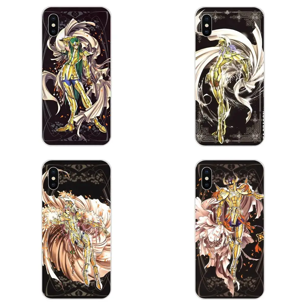 Мультфильм Золотой постер Saint Seiya для Samsung Galaxy Note 5 8 9 S3 S4 S5 S6 S7 S8 S9 S10 mini Edge Plus Lite