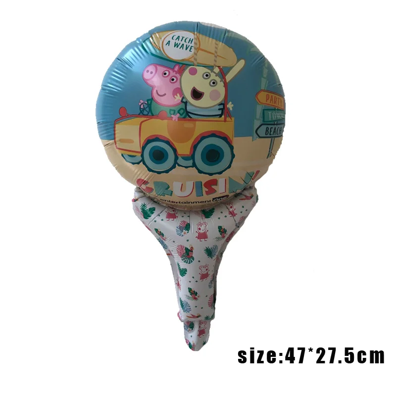 1set 6pcs 1 шт. со Свинкой Пеппой; Фольга воздушные шары со Свинкой Пеппой; товары для вечеринки, дня рожденья номер вечерние украшения детей Peppa игрушки "Свинка" - Цвет: 1set 6pcs