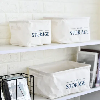 

Simple American-Style Storage Basket bu yi mian Sack Frame Desktop Storage Box Storage Box Basket Cosmetics Storage Foldable