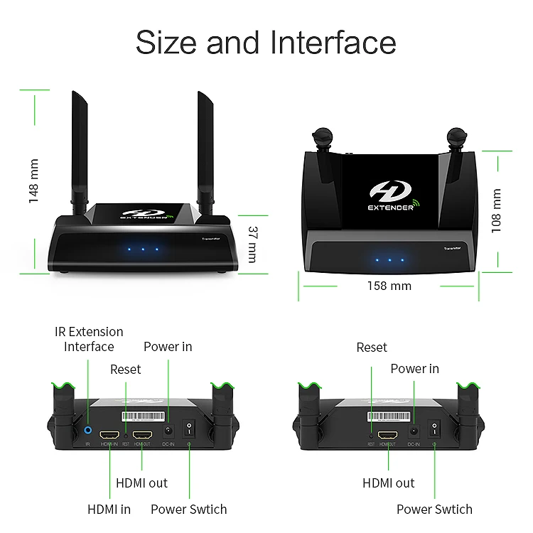  PAT-590 Wireless Hdmi Extender TV Audio Video Trasmettitore E Ricevitore segnale digitale Full HD 1