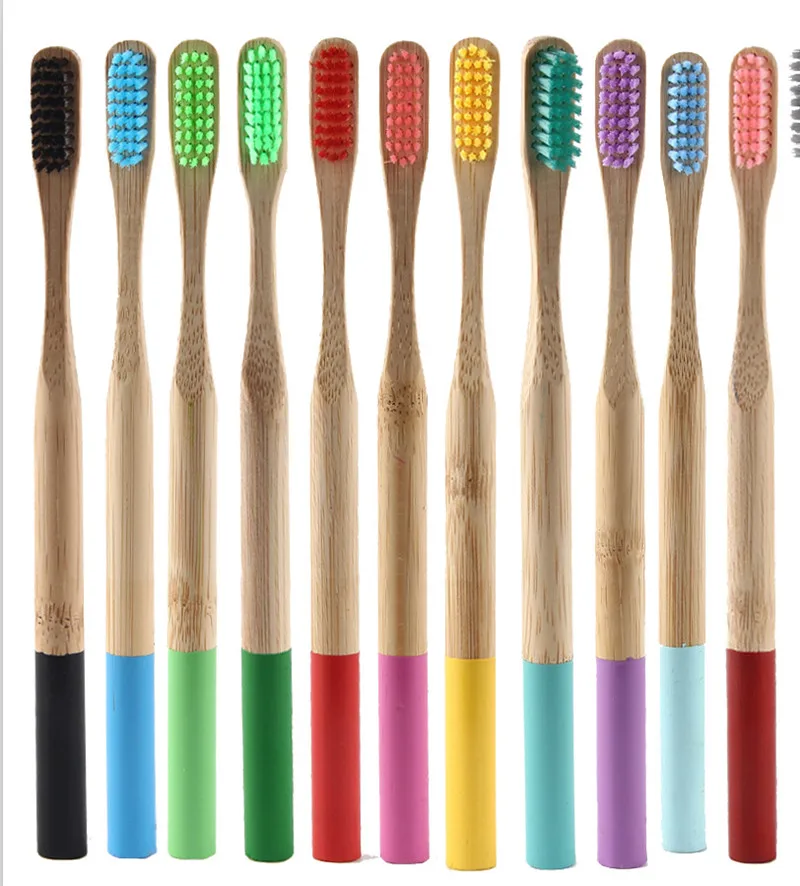 

1pc Eco friendly Bamboo Toothbrush Medium Bristles Biodegradable Plastic-Free Oral Care Adults Toothbrush Bamboo Handle Brush
