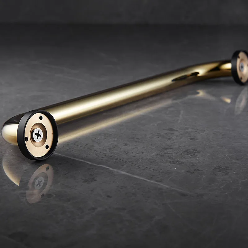 Soild Copper Bathtub Armrest Bathroom Safety Handle Black Gold Bathroom Stairs Barrier Free Elderly Antiskid Armrest