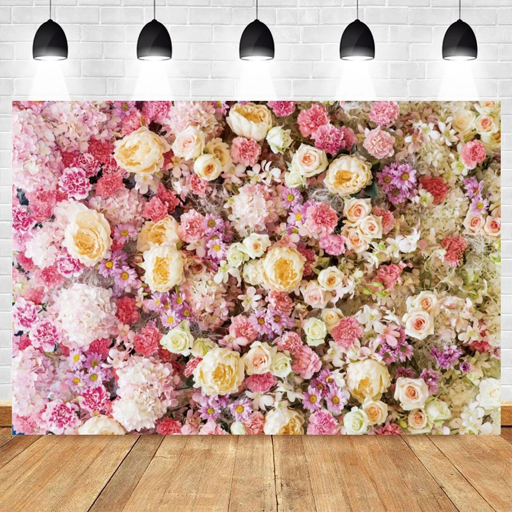

Spring Valentine's Day Flower Wedding Photography Backdrop Vinyl Photographic Background For Photo Studio Photophone Photocall