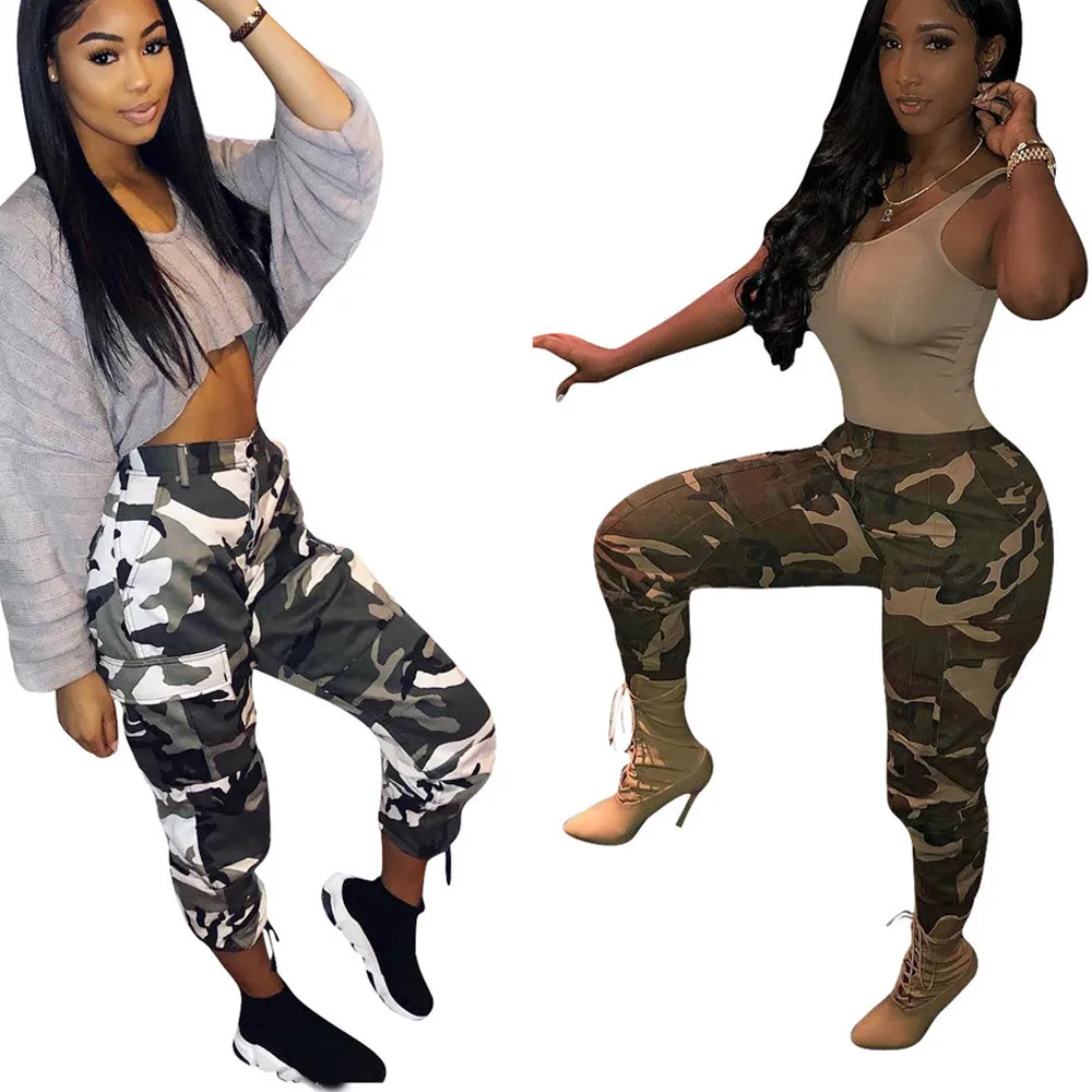 New Womens Camo Cargo High Waist Hip Hop Trousers Camouflage Pants Joggers Trousers Hip Hop Rock Trousers Long Pants Hot Capris New Womens Camo Cargo High Waist Hip Hop Trousers Camouflage Pants Joggers Trousers Hip Hop Rock Trousers Long Pants Hot Capris