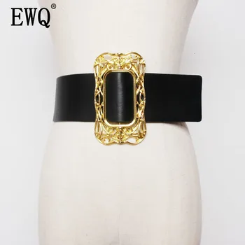 

[EWQ] 2020 Autumn Winter New Pattern Palace Wind Hollow Gold Buckle Head PU Patchwork Belt Fashion Tide 19C-a102-03-0