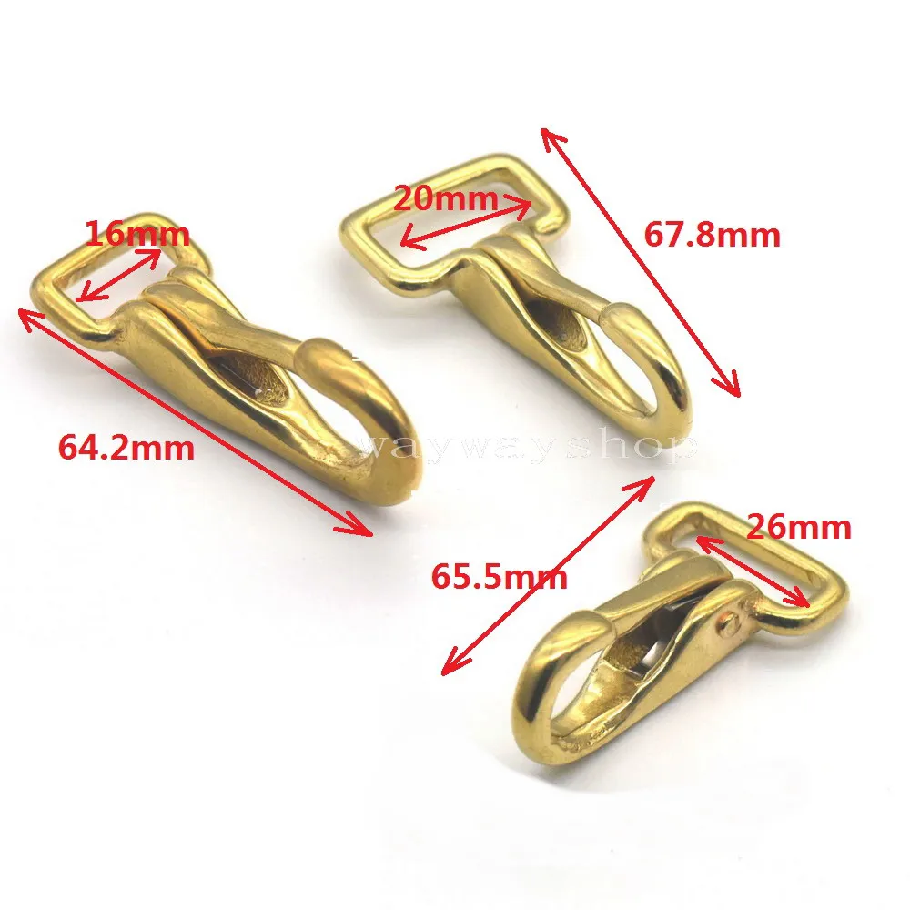 2 PCS Brass Swivel Clip Hardware Hook Trigger Snap For Handbag Purse Buckles Clasp Keyring 16mm 20mm 26mm