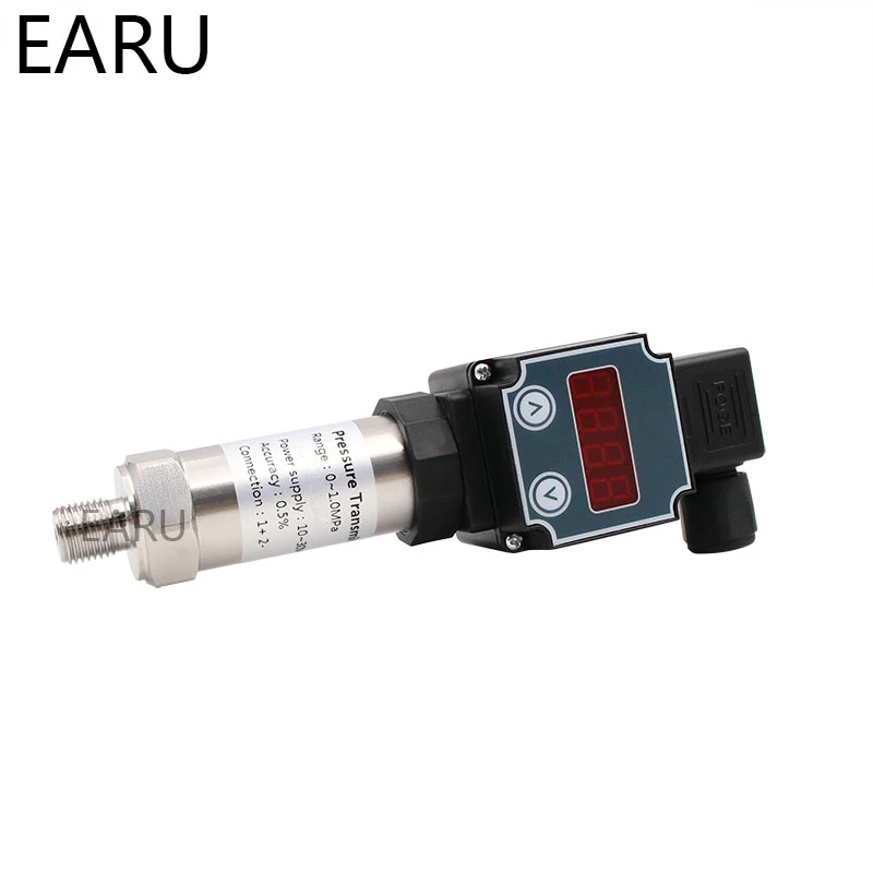 

0-10V Output -1~0~10bar/16bar/6bar/25bar 10-30VDC, G1/4 Thread 0.5%, Pressure Transmitter Pressure Transducer Sensor LCD Display