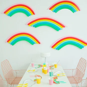 

Rainbow Cloud Shape Gold Foil Birthday Wedding Party Supplies Decoration Cake Dish Disposable Paper Plates Baby Shower Favors