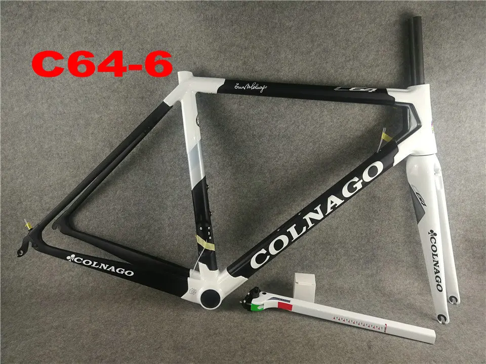 Colnago C64 художественный декор белый черный золотой BDWH Глянцевая карбоновая рама для дорожного велосипеда - Цвет: C64-6