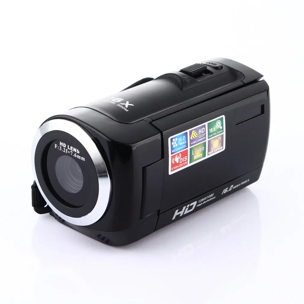 HD 1080P Digital Camera HDV Video Camera Camcorder 16MP 16x Zoom COMS Sensor 270 Degree 2.7 inch TFT LCD Screen