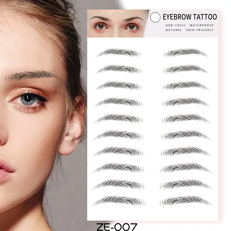 6D Eyebrow Tattoo Sticker Waterproof Eyebrow Templates Tools Cosmetics Professional Makeup Eye Brow Shaper Eyebrows Sticker