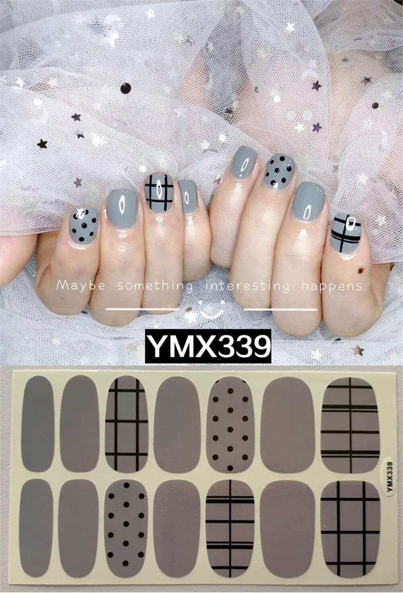 14tips/лист зимние рождественские слайдер для ногтей наклейки для маникюра самостоятельно клейкие принадлежности фольги подарки на Рождество - Цвет: YMX339