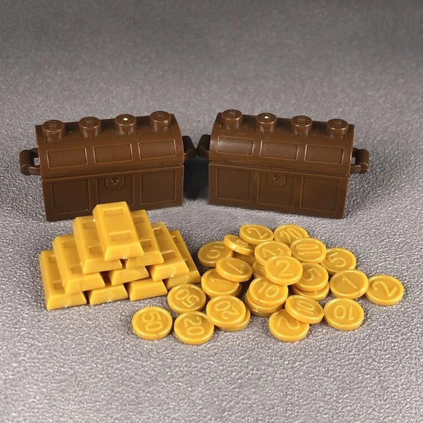 Small Value Gold Silver Coin Brick Building Blocks Set Compatible Legoingly City MOC Accessories Parts Bricks DIY Kids Toys Gift (3)
