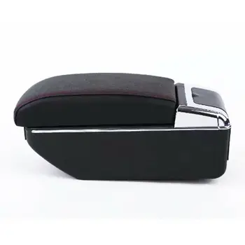 

1pc Car Armrest Box Car Auto 7 USB Rechargeable Central Container Black