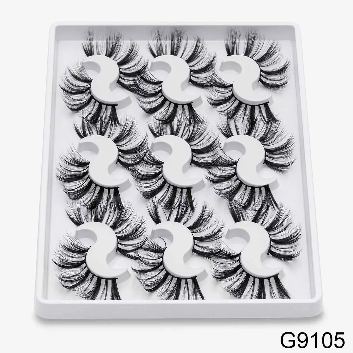 Sexysheep, 5/9 пар, норковые ресницы, 3D накладные ресницы, толстые, крест-накрест, макияж, ресницы для наращивания, натуральный объем, Мягкие Накладные ресницы - Цвет: G9105