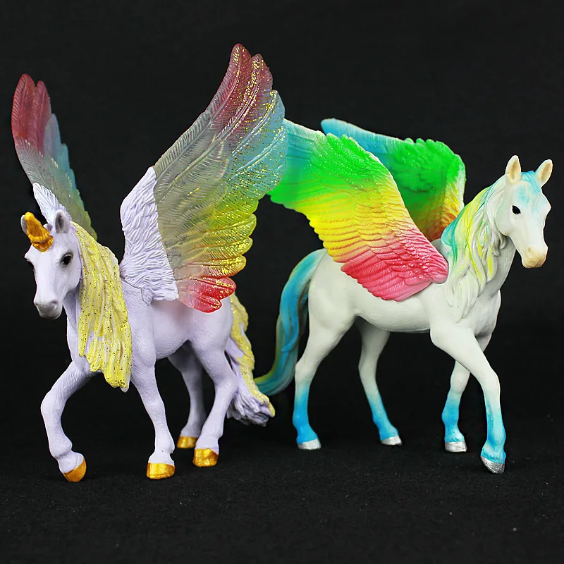

Cross Border Model Myth Animal Pegasus Model Unicorn Solid Plastic Kids' Toy Decoration Gift
