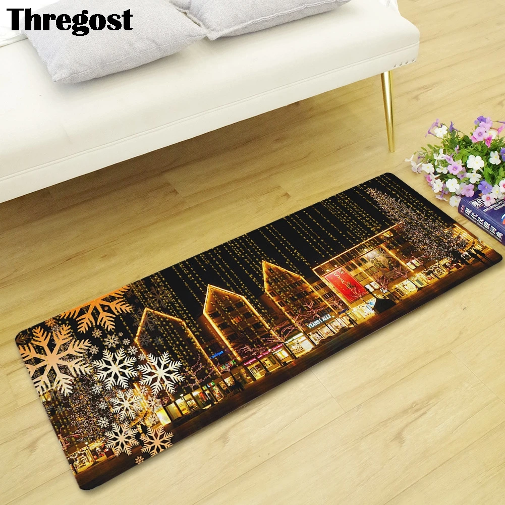 

Beautiful Merry Christmas Door Mat Rug Modern Kitchen Mats Microfiber Floor Mat Hall Rug 3d Carpet Indoor Outdoor Rugs