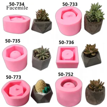 

Diy Silica Gel Mould Cement Fleshiness Flowerpot Silica Gel Mould Concise Personality Originality Green Plant Pot Culture Mould