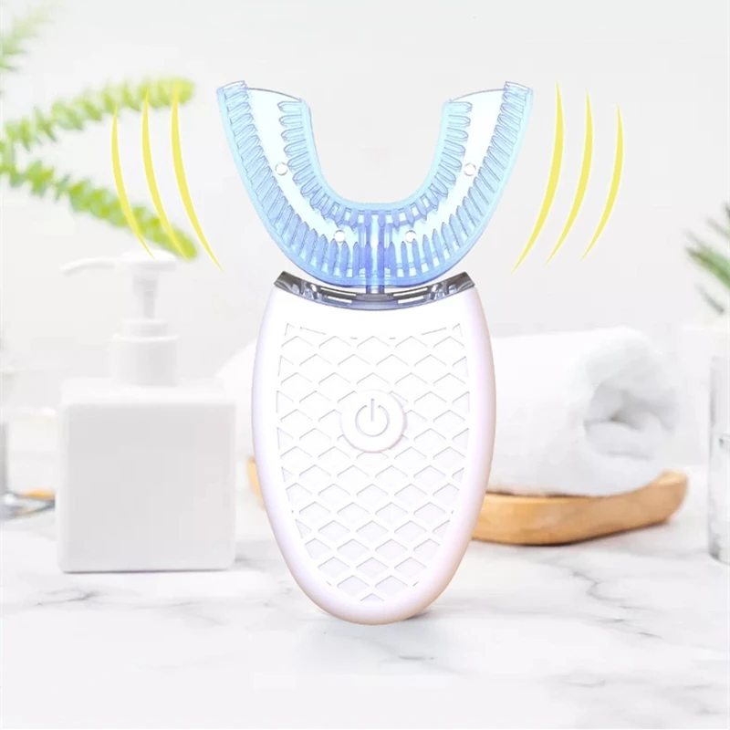 360 Degree Automatic Sonic Electric Toothbrush Silicone Ultrasonic Electronic U Type Tooth Brush USB Rechargeable Teeth Cleaner 360 Degree Automatic Sonic Electric Toothbrush Silicone Ultrasonic Electronic U Type Tooth Brush USB Rechargeable Teeth Cleaner