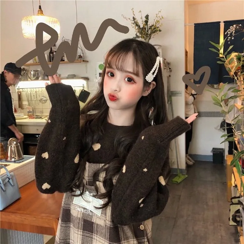 Женский свитер с принтом «океанlove Kawaii»,, Осень-зима, пуловеры с круглым вырезом, для студентов, Повседневный, милый, Sueter Mujer, модный 13280
