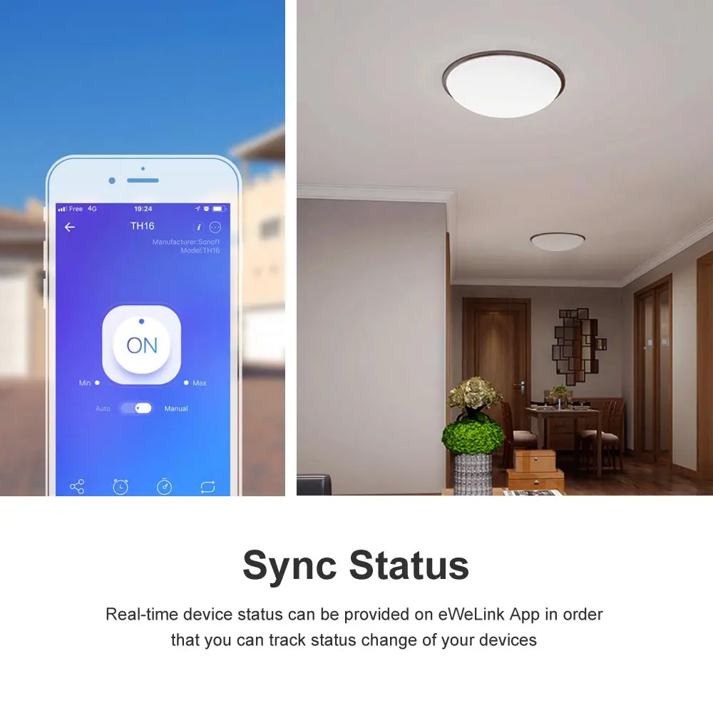 Оптовая продажа 3 шт SONOFF TH16 Wifi Smart Switch мониторинг температуры и влажности