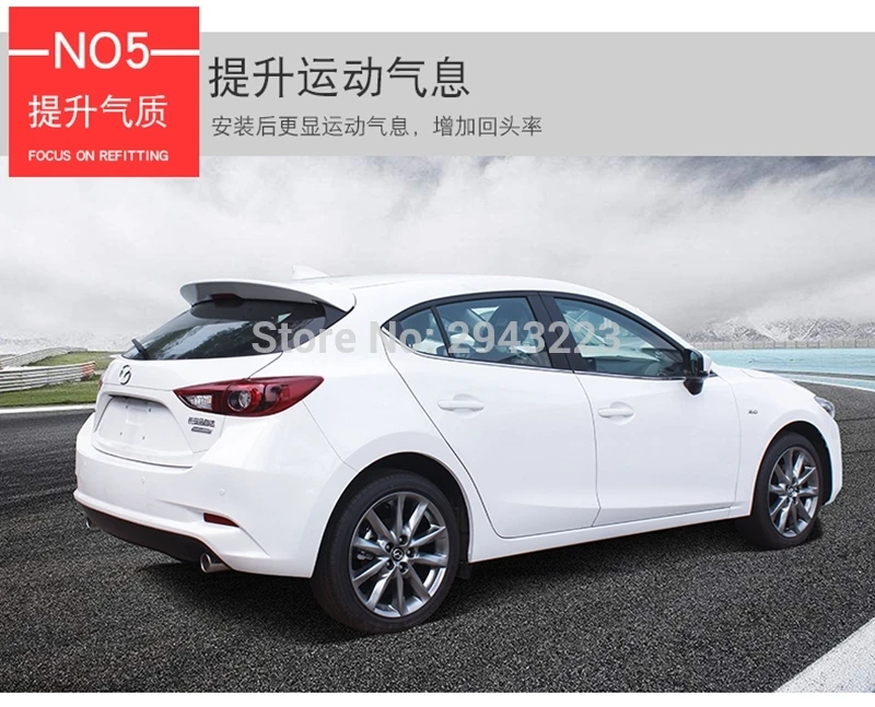 Автомобильный Стайлинг для Mazda 3 Axela хэтчбек ABS пластик окрашенный цвет задний багажник на крыше губы Крыло загрузки задний спойлер