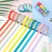 

40Pcs/Set Rainbow Solid Color Japanese Masking Washi Sticky Paper Tape Adhesive Printing DIY Scrapbooking Deco Washi Tape