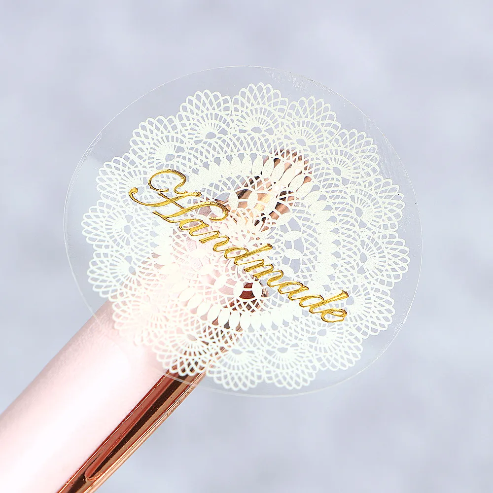 

80Pcs/lot White Lace Seals Sticker Label Diy Scrapbook Decorative Transparent Stickers PVC Hand Made Gift Packing Sticke