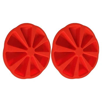 

2Pcs Silicone Bakeware Large Round 8 Triple-Cornered Cavity Cake Mold Silicone Portion Cake Molds Soap Mould Pizza Pan