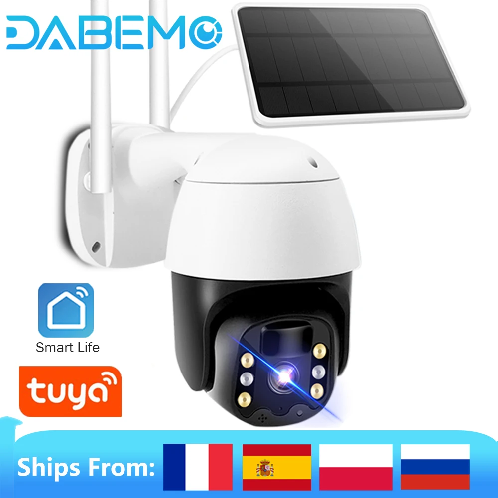 Cámara IP Tuya PTZ de 1080P HD con visión nocturna, videocámara inalámbrica alimentada por energía Solar, WIFI, vigilancia de seguridad