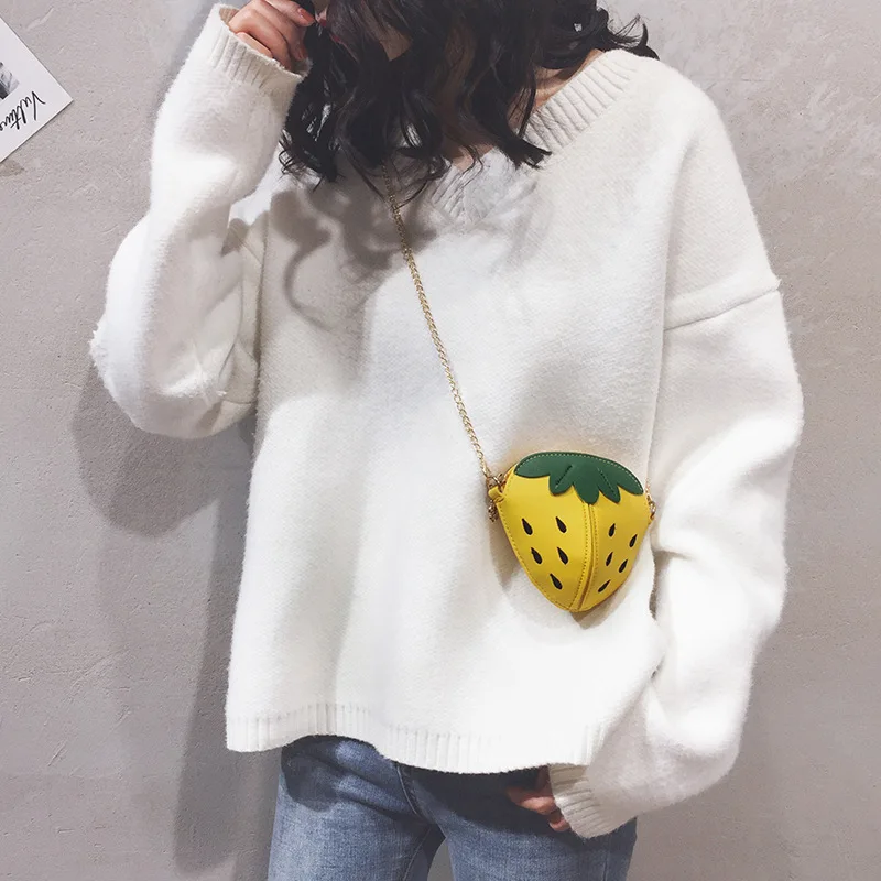 

Mini Bags Cool Bag Women's 2019 Korean-style Cartoon Cute Strawberry Bag with Chain Cheap Fashion Bags