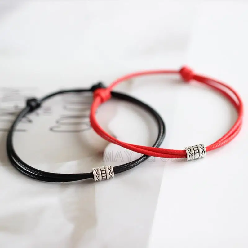Leather Charm Bracelet Leather Rope Bracelet Red Leather Bracelet