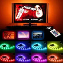 Модная USB световая полоса 60 ламповых бусин ТВ СВЕТОДИОДНЫЙ 5 в гибкий светодиодный световая полоса прочный 1 м/2 м задний свет 1 м бар RGB 5050 свет