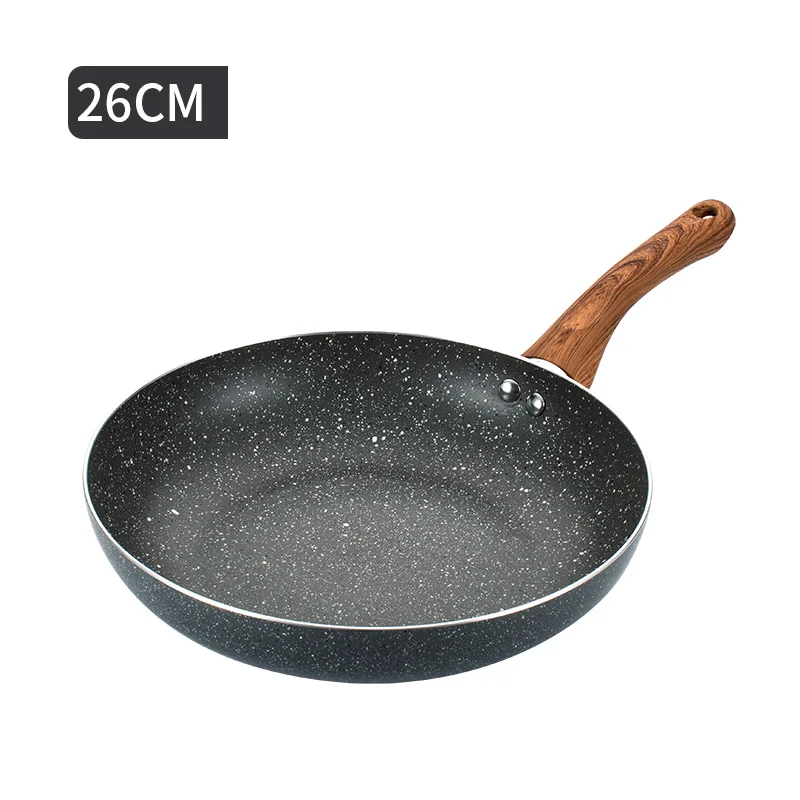 26cm Антипригарное покрытие утолщение из медицинского камня сковородка для жарки 24/26/28 см многоцелевой блин Стейк Пан нет дыма Применение для газовая, индукционная плита - Color: 26cm