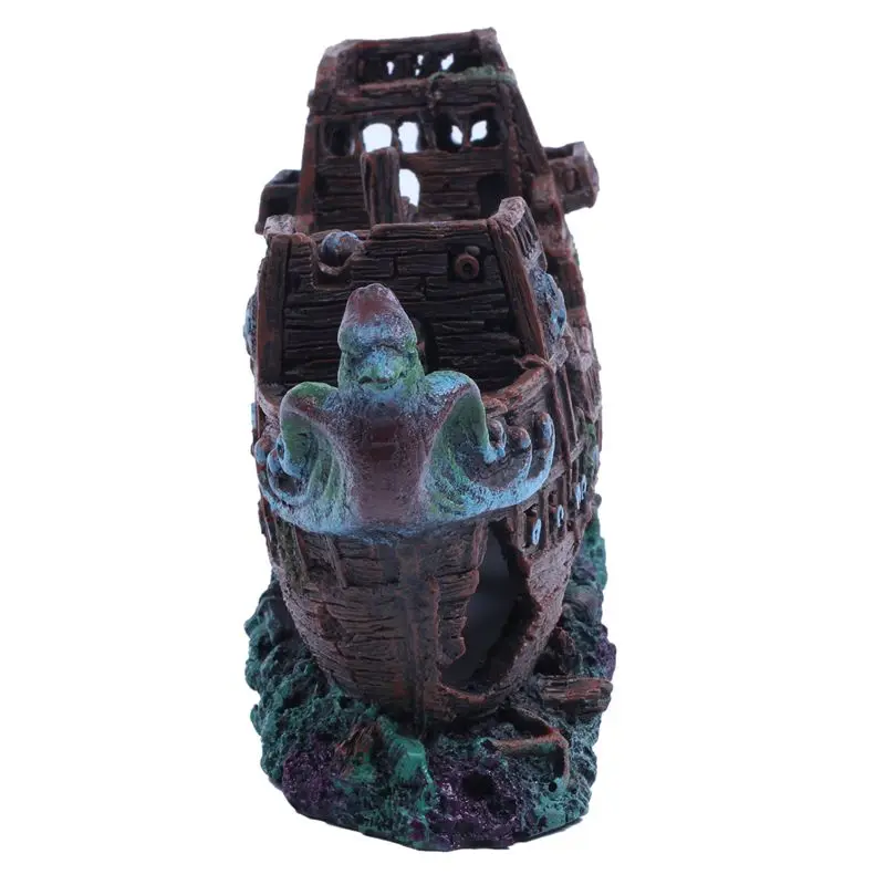 Круизный аквариум deco круиз корабль кораблекрушение рыбы Смола 24x9,5x6,5 см