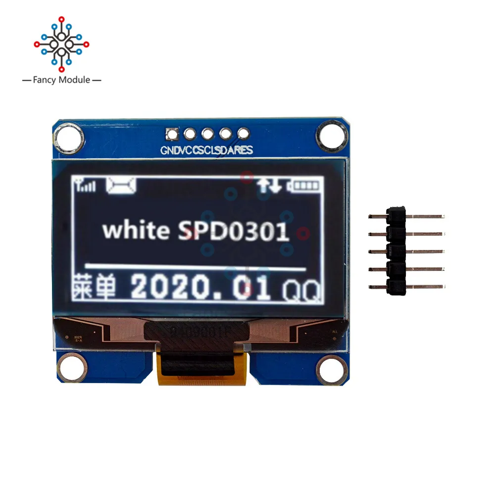 Белый diymore 1.54" 5PIN LED Display Module SPD0301 for SPI IIC I2C Interface 12864 OLED Screen for Arduino AVR STM32 - Цвет: Белый