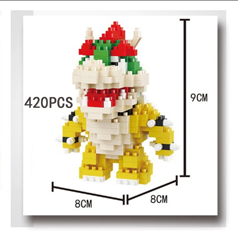 330 шт. Super Mario Bros Луиджи Йоши Toad Wario Koopa модель строительные блоки Развивающие кирпичные игрушки для детей рождественские подарки - Цвет: 420PCS Koopa